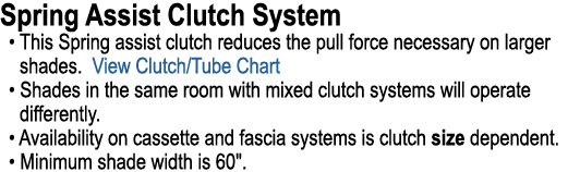 Spring Assist Clutch System • This Spring assist clutch reduces the pull force necessary on larger shades. View Clutc...