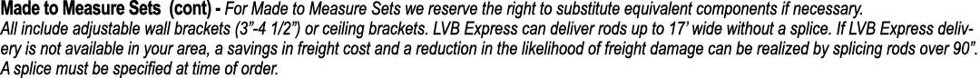 Made to Measure Sets (cont) For Made to Measure Sets we reserve the right to substitute equivalent components if nece...