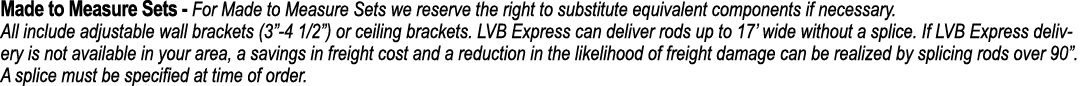 Made to Measure Sets For Made to Measure Sets we reserve the right to substitute equivalent components if necessary. ...