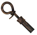 A bronze key on a white background. AI generated content