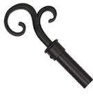 A black metal piece with a curved design. AI generated content