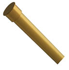 A gold colored tube is shown in a white background. AI generated content