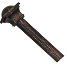 A black and gold statue of a male figure is displayed on a white background. AI generated content