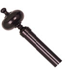 A black metal door knob on a white background. AI generated content