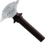 A clear glass sculpture of a man's genitalia. AI generated content