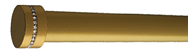 A gold colored pipe with a jewel on the end. AI generated content