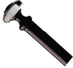 A black and brown wooden handle on a door. AI generated content