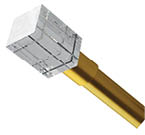 A gold colored object with a clear glass top. AI generated content