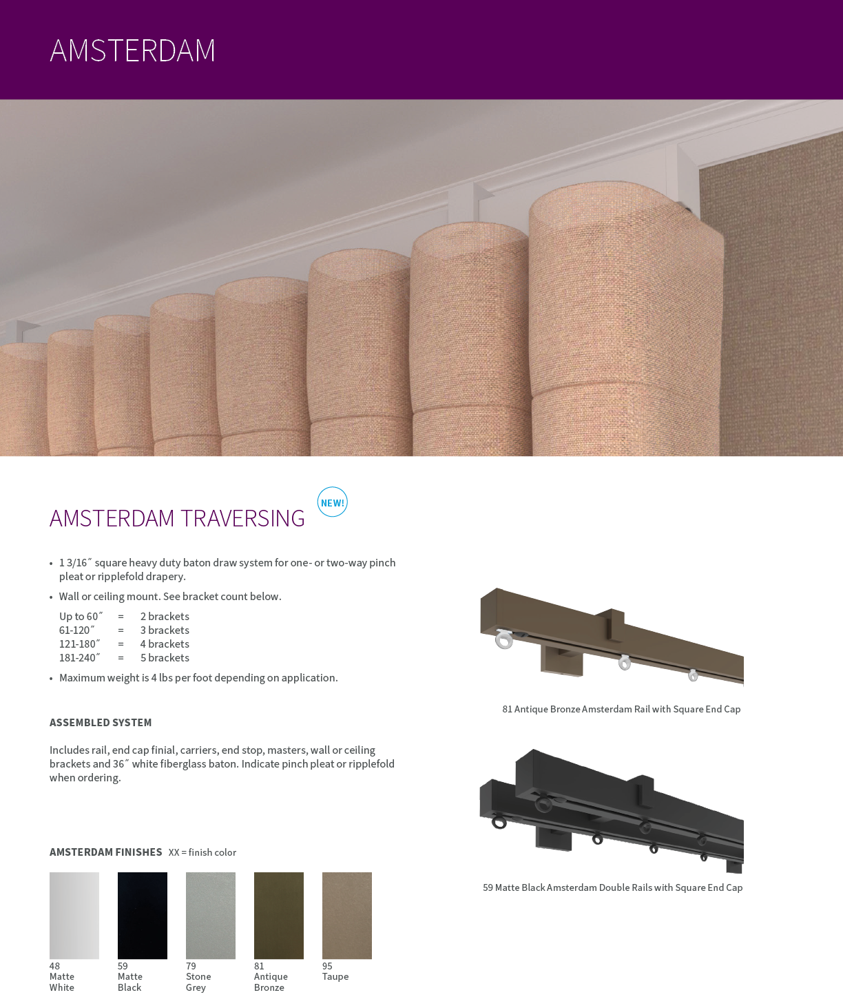 A brochure for a product called Amstredam Traversing. The brochure shows a picture of a wall with a row of cushions on it. AI generated content