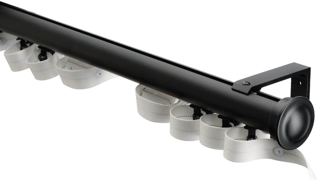 A black metal frame with a white cord running through it. AI generated content