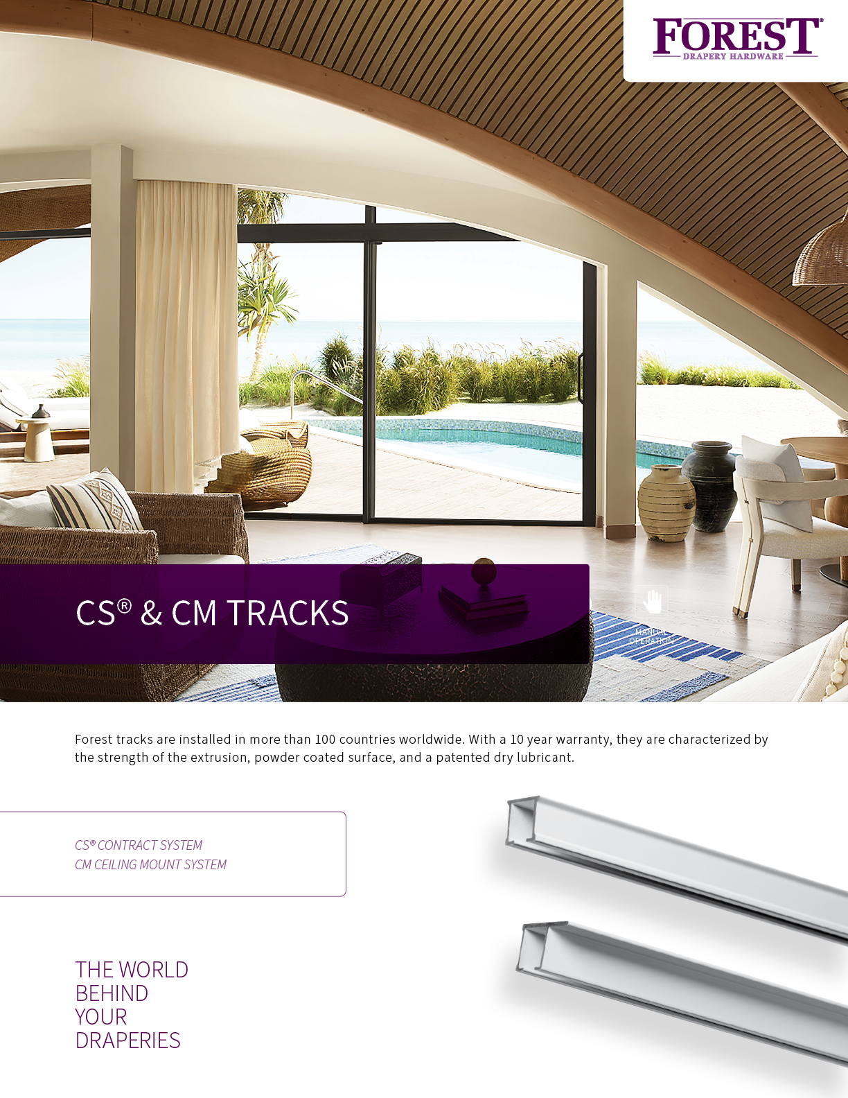 A purple and white advertisement for Forest CS & CM tracks. AI generated content