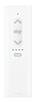 A white remote control with a button on the top. AI generated content