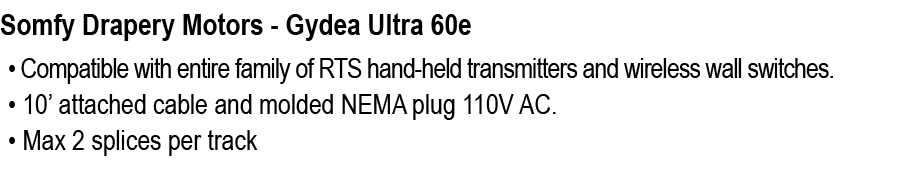 Somfy Drapery Motors Gydea Ultra 60e 