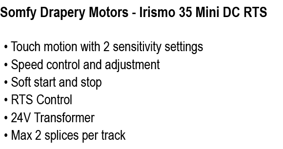 Somfy Drapery Motors Irismo 35 Mini DC RTS 
