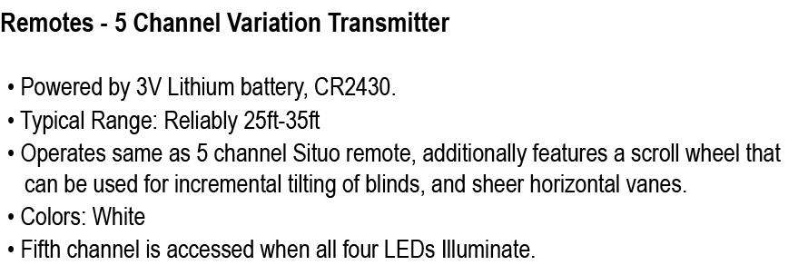 Remotes 5 Channel Variation Transmitter 